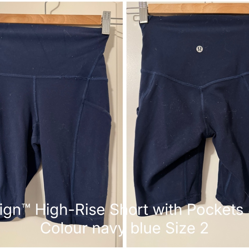 lululemon athletica Navy High-Waist Women's Active Shorts with Side Pockets
